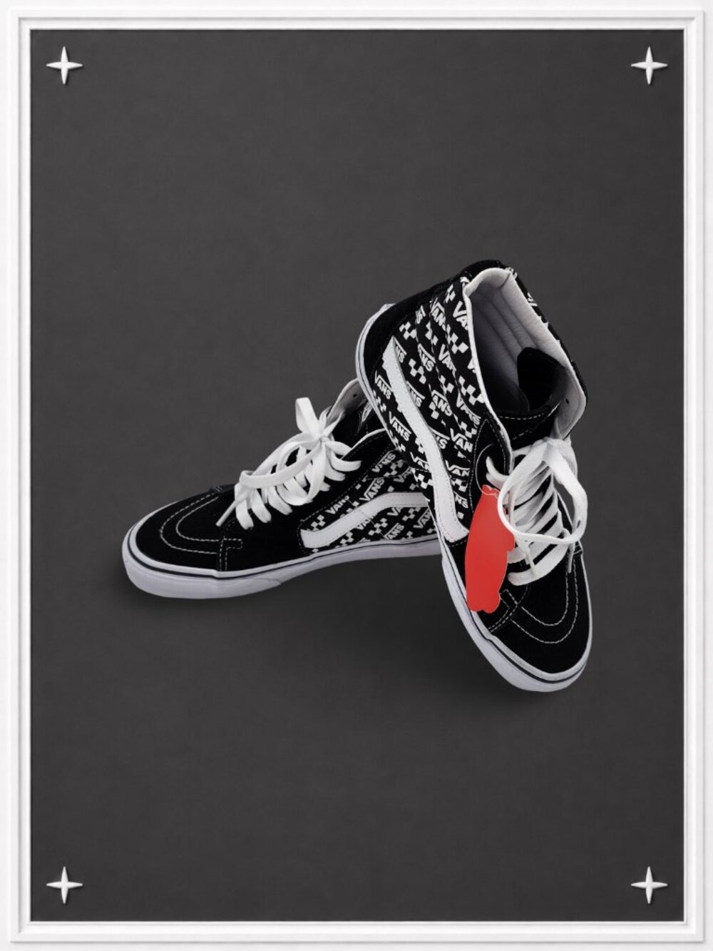 Black/White Print Sk8-Hi High-Top Sneakers | Women's 7.5 / Men's 6